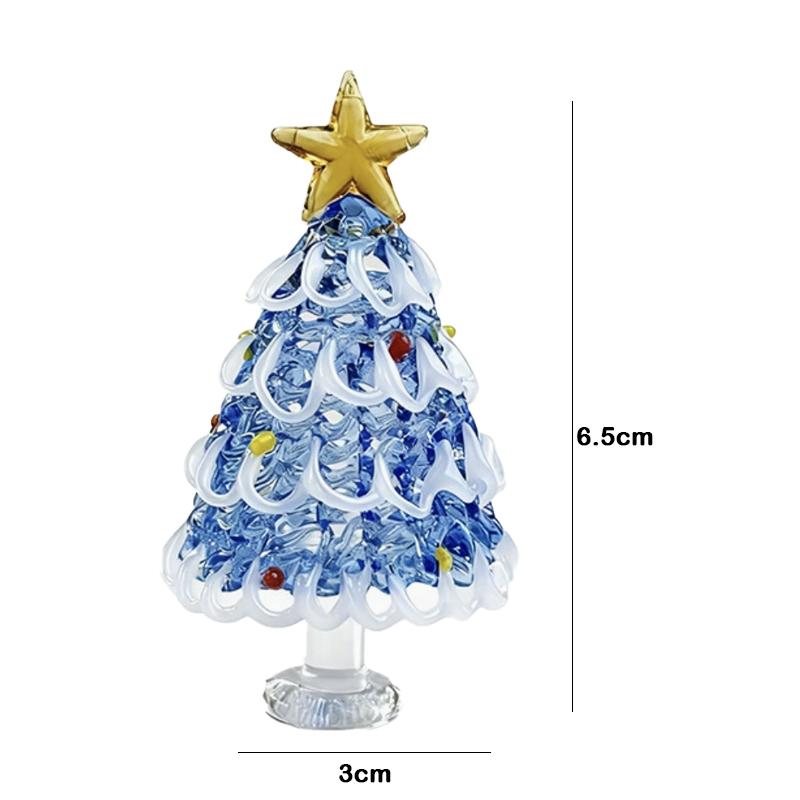 Glass Christmas Tree Ornament Ceramic Rotating Desktop Decoration Christmas Gift for Home Party Holiday Decor Decoration Props