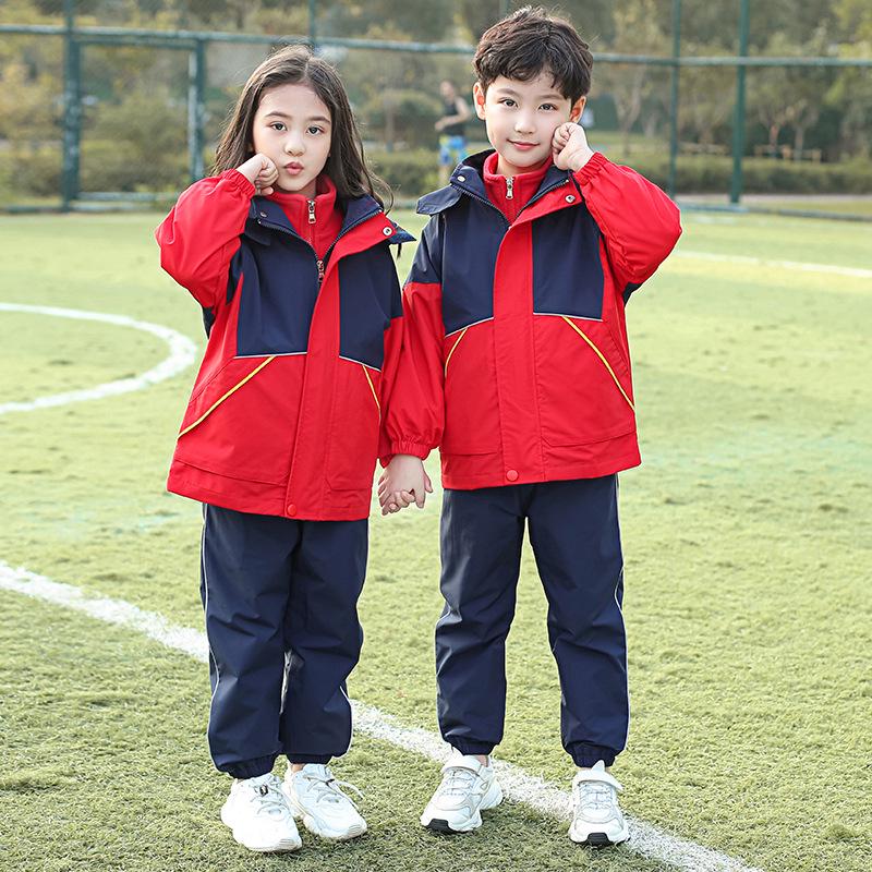 Children's Three-Piece School and Outdoor Uniform Set for Spring, Autumn, Winter