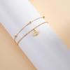 Cazador Barcelona Flower Bracelet Stainless Steel Smile Leaves Bow Tie Planet Charm Double Layer Beads Chain for Women Jewelry