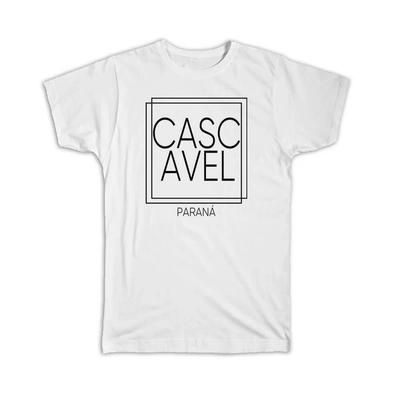 Gift T-Shirt : CASCAVEL Parana Square Modern Minimalist Font