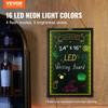 LED Message Writing Board, 24 X 16 Inch Illuminated Erasable Chalkboard, Neon Effect Menu Sign, Drawing Board with 8 Fluorescent Chalk Markers and