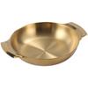 ZISIZ 18cm Gold Electroplated 3-Compartment Stainless Steel Serving Plate