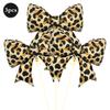 Leopard Print Bow Foil Balloons 4D Round Cheetah Animal Balloon Wild One Jungle Safari Theme Birthday Bachelorette Party Decor