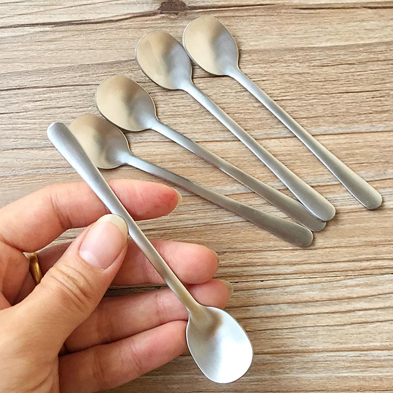 Cucchiaio per condire in acciaio inossidabile in stile coreano, cucchiaio rotondo spesso per mescolare, cucchiai per caffè, tè, dessert, cucchiaio per mescolare, stoviglie
