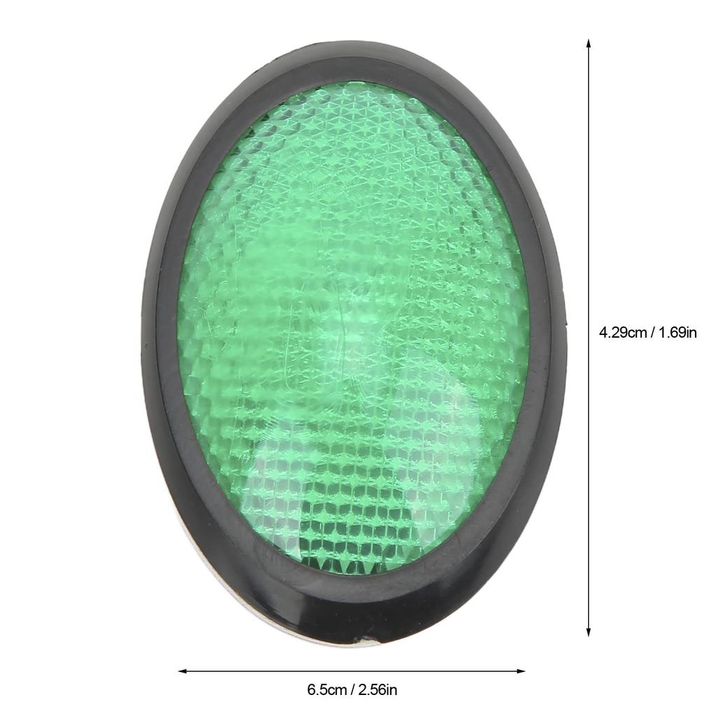 Qiilu Warning Reflector, 2 Pcs Universal Reflective Stickers Green Oval Warning Reflector for Car Motorcycle Truck