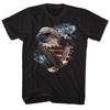 USA Patriotisches Fliegender Amerikanischer Weißkopfseeadler Fahne Blitzschläge Herren T-Shirt