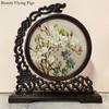 1pc, Su Embroidery Ornaments, Chinese Embroidery Crafts, Double Sided Embroidered Ornament, Solid Wood Desktop Decoration