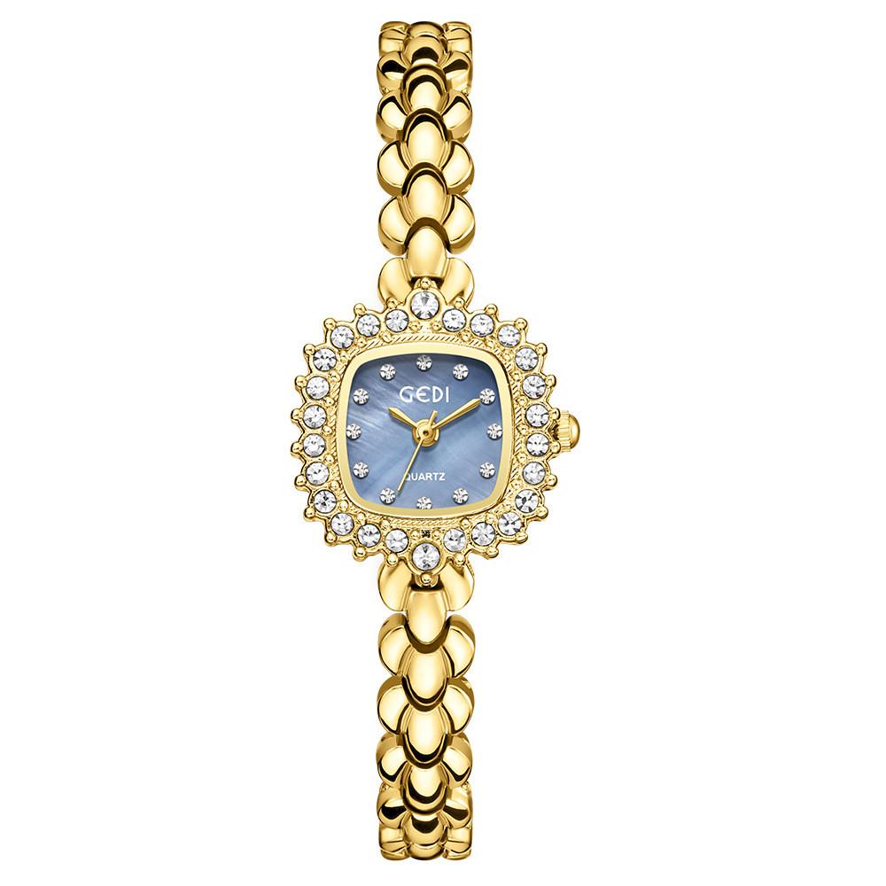 

Sunflower Womens Fashion Watch With Quartz Movement Rhinestone Decor For Elegant Ladies DeepBlue