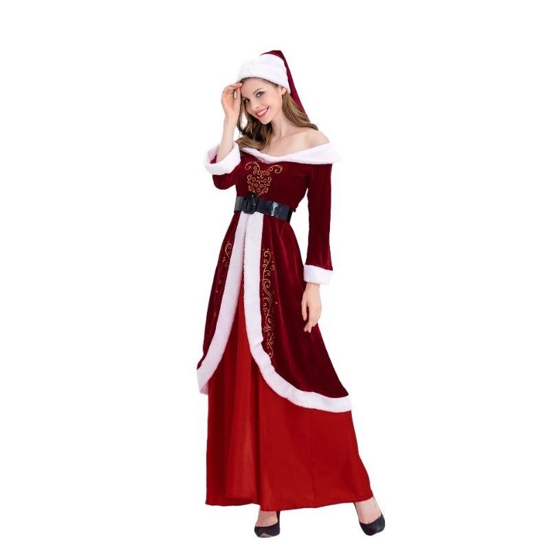 New Christmas costumes, Santa Claus party costumes Little Red Riding Hood long costumes