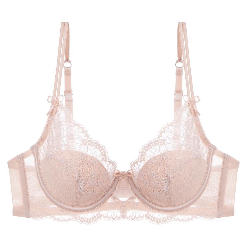 Sexy underwear French thin pure lace underwear large chest small anti-sagging large size bra cover