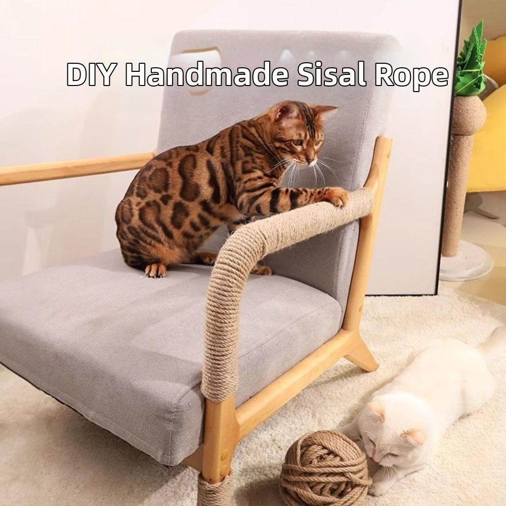 50M Sisal Rope Wear-resistant 8MM Diameter DIY Scratching Post Rope Durable Reusable Desk Legs Binding Rope Pet Cat Scratchers