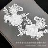 Polyester Lace Pair Flower, Flower Piece Bead Diamond Lace Cloth Sticker Headscarf Women'S Clothing Children'S Clothing Diy Jewelry Accessories