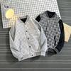 Herbstjacke Herren Baseballuniform Locker Schwarz-Weiß Kariert Kontrastfarben Modisch Vielseitig Lässig Koreanische Version Jacke