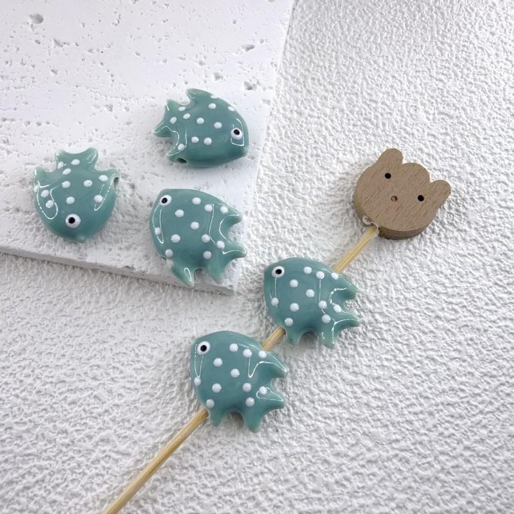 Colorful Fish Ceramic Beads Kawaii Loose Beads Fun Tropical Spacer Beads  Bracelet
