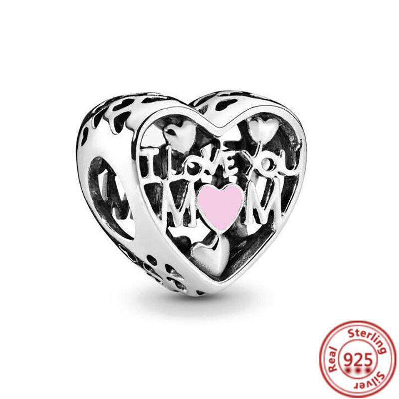 Authentic Fit Original Pantaro Charm Bracelet DIY Zircon 925 Sterling Copper Openwork Heart Shaped Infinite Love Mom Fine Beads