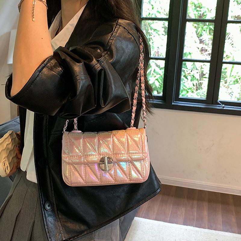 Fashionable and Versatile Shoulder Chain Crossbody Bag, New Trendy PU Colorful Small Square Bag, Shopping Fashionable Women's Bag
