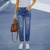 Women Stretch Pencil Pants Ripped Denim Jeans