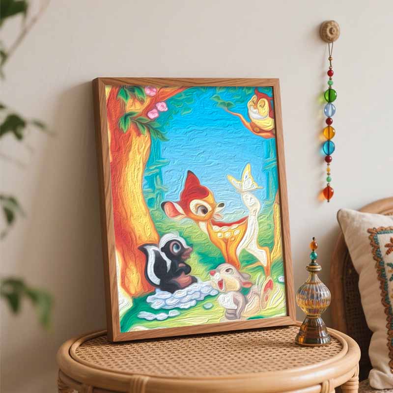 Disney Bambi and Friends Digital Oil Painting Art Painting Kit Manual Diy Painting for Home Decorations