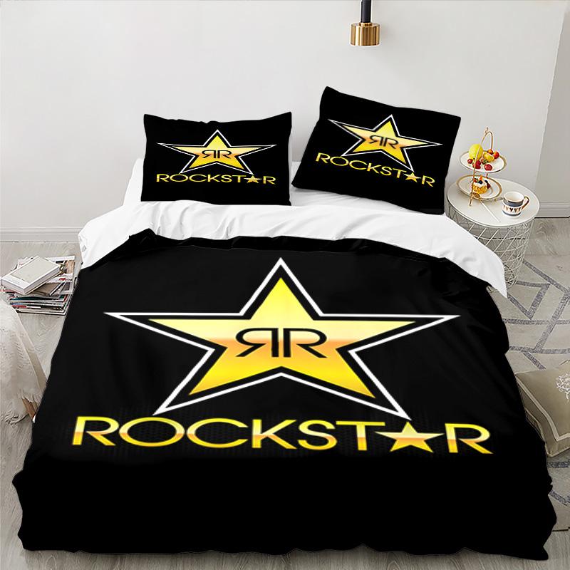 3PCS Rock Energy Bedding Set Printed Duvet Cover Closure Includes 1 Duvet Cover & 2 Pillowcases for All Seasons Bedroom Decor