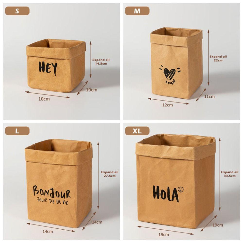 Large Capacity Packaging Bag Waterproof Takeaway Bag Kraft Paper Bag  Refrigerator Kitchen