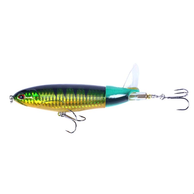 1Pcs Whopper Plopper 10Cm/13G Topwater Fishing Lure Artificial Hard Bait Plopper Soft Rotating Tail Fishing Tackle Fishing Bait