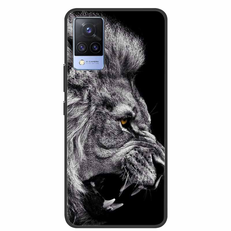 For Vivo S9 V21 V21e Case Black Silicone Back Cover Case For Vivo V21 S9 V21e Phone Cases Cover V 21 e S 9 Funda Coque Cartoon