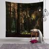 Forest Tapestry Morning Sun Rays Through Trees Summertime Countryside Scenic Wall Hanging for Bedroom Living Room Dorm Decor