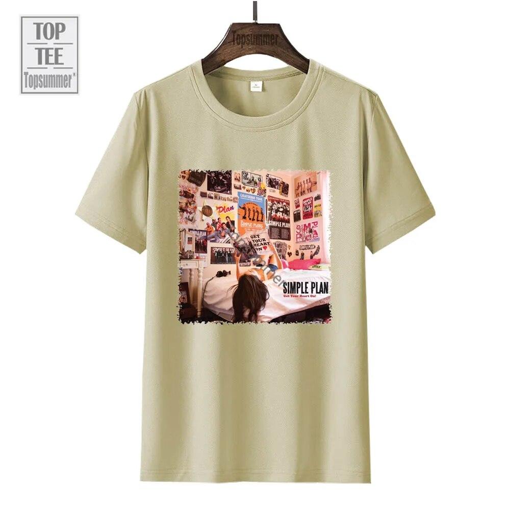 Ge allt! Album T-shirt Simple Plan Turné T-shirt Tonåringar Sommarmode Oversized T-shirts Pojke Flicka Grafiska Tryck T-shirts