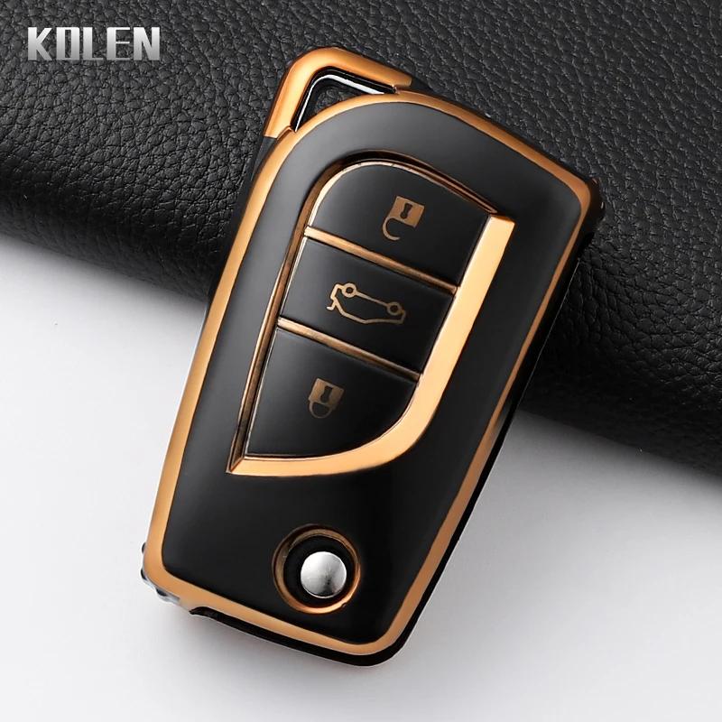 

For Toyota Aygo Yaris Highlander Camry Rav4 Corolla Land Cruiser Prado Fashion Tpu Car Key Case Cover Protected Keychain Fob Bag