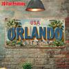 2D Flat, 2D Flat Print, Vintage Metal Wall Art, 1pc, Outdoor Wall Decor (30.48cm X 15.24cm), Orlando Sunshine Sign, Perfect for Living Room, Garden Wa