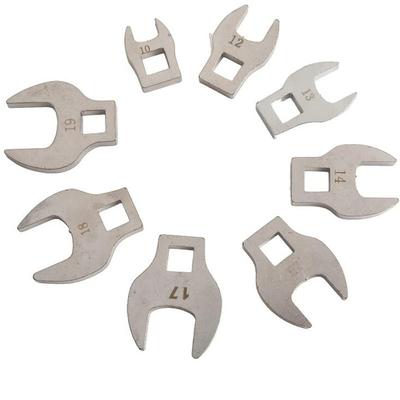 8Pcs 3/8In Drive Crowfoot Wrench 10 To 19mm Metric Foot Open End Spanner Metric Movable Open Ratchet Wrench
