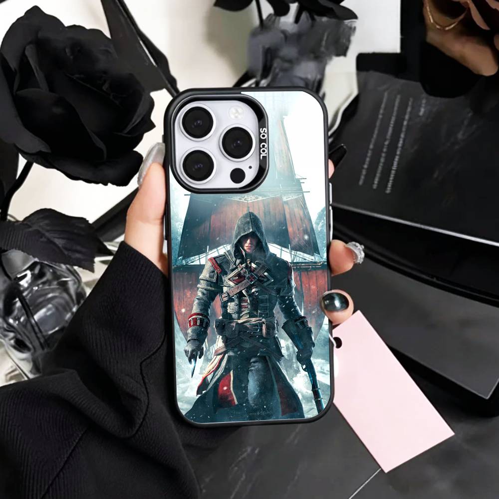 A-Assassins C-Creed S-Shadows Naoe Phone Case For iPhone17,16,15,14,13,12,11 Plus,Pro Max Colored Silver Plated Inside Cover