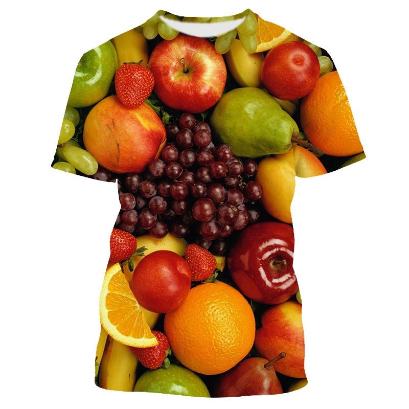 Früchte Beeren Muster Herren T-Shirt Lässig Herren Weich Locker Kurzarm Kleidung Modisch Streetwear Lustig Rundhals Oberteile