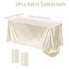 Rechteckiger Tischdecke Satin Tischdecke Helle Glatte Weiß Rosa Einfarbig Tischabdeckung Hochzeitsfeier Zubehör Tischdekorationen