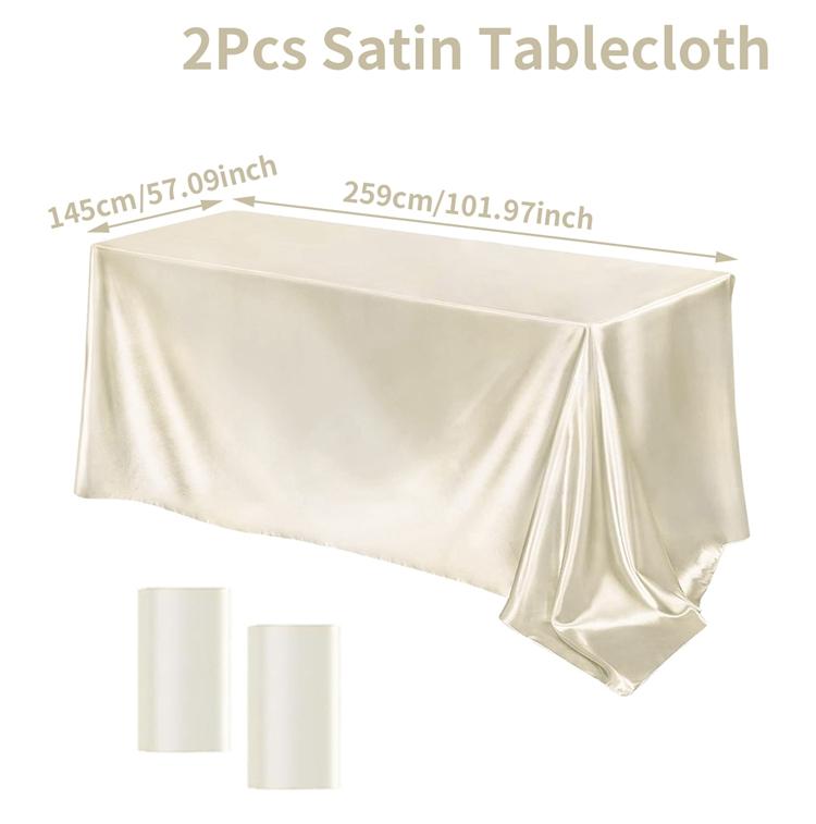 Rechteckiger Tischdecke Satin Tischdecke Helle Glatte Weiß Rosa Einfarbig Tischabdeckung Hochzeitsfeier Zubehör Tischdekorationen