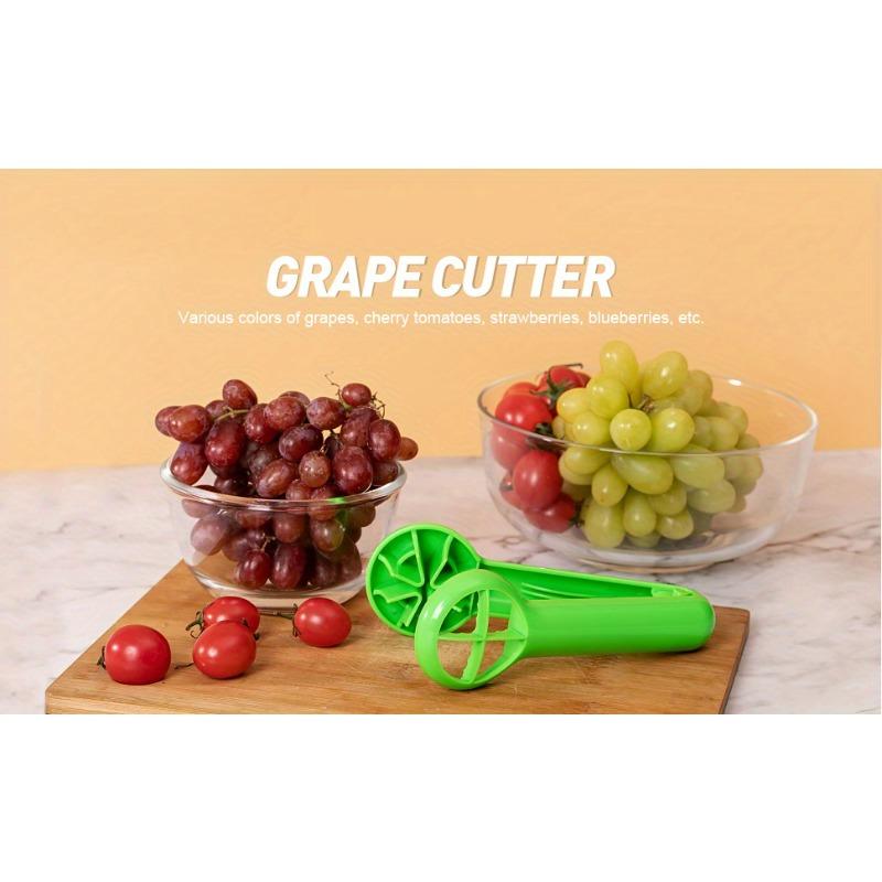 1pc, Grape Cutter, Tomato, Cherry, and Strawberry Cutter, Green Multi-functional Fruit and Vegetable Cutter, Bladeless Design, Kitchen Gadgets
