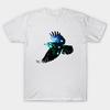 Men Black Print T-shirt Raven No-Cut Transfer Paper Print Cotton Tshirt