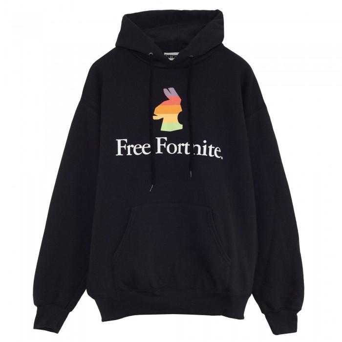Free Fortnite Mens Rainbow Llama Pullover Hoodie
