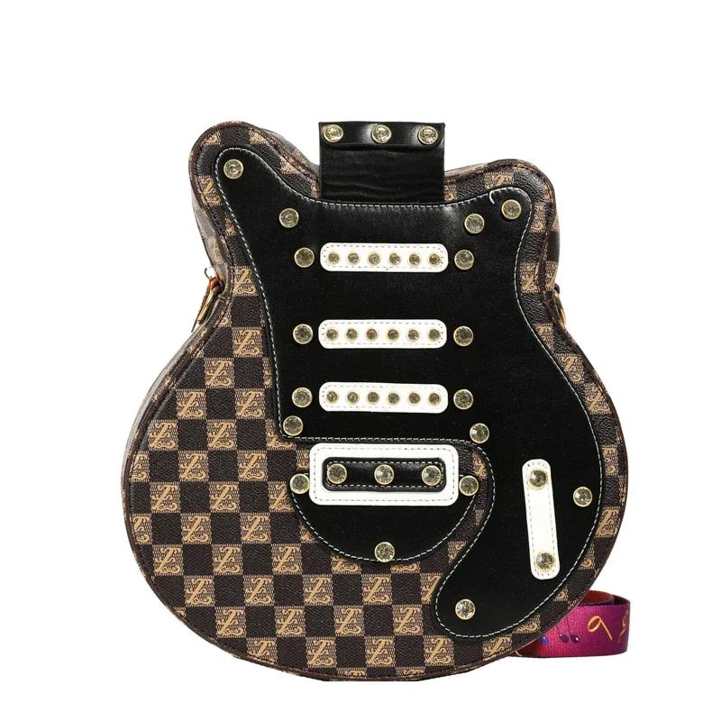 New Popular Combination Motorcycle Guitar Backpack Fashionable and Personalized Versatile Women's Crossbody Bag Bolso De Mujer