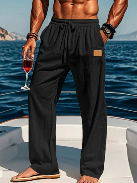 2026 Cross-Border Autumn Elastic Waist Straight-Leg Pants: Comfortable, Breathable for Outdoor or Beach Vacation