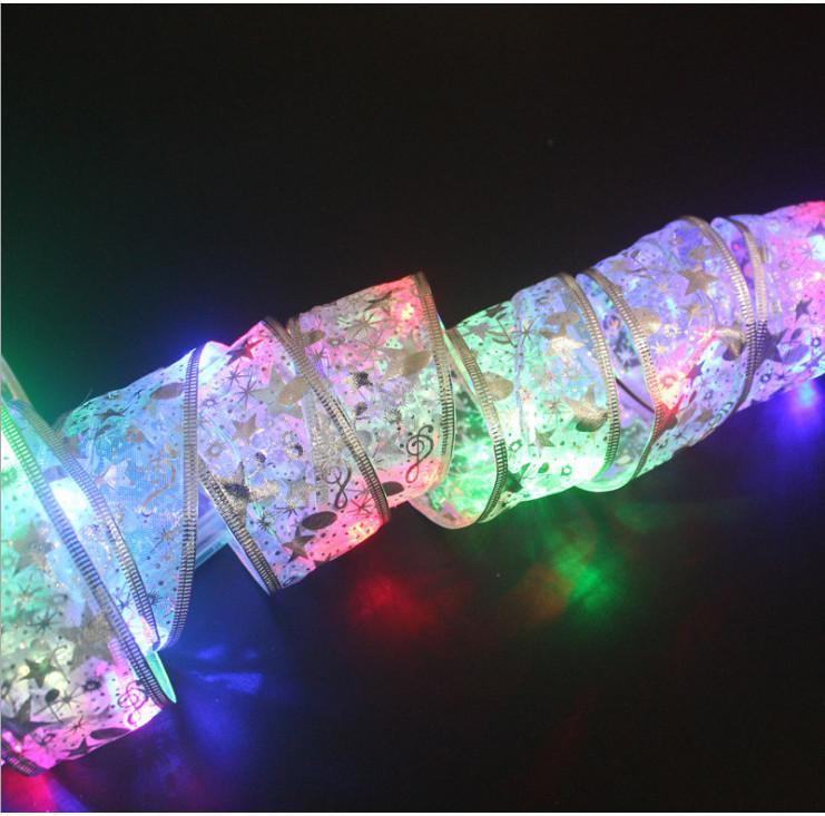 Led Elegant Warm Christmas Ribbon Lights With Glittering Double Layer Design For Holiday Cheer