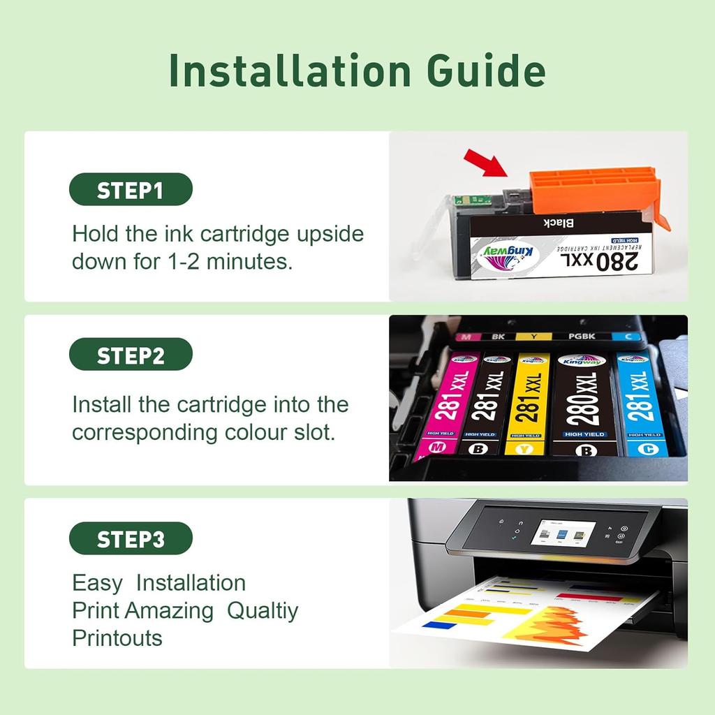 280XXL 281XXL Erstatning for Canon blekk 280 og 281 blekkpatroner 280XXL Blekk 281XXL PGI-280XXL CLI-281XXL for Canon TR8620a Blekkpatroner for Pixma