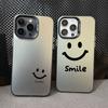 Cute Cartoon Smile Face Phone Case for IPhone 11 12 13 Mini Pro Max 14 15 Pro Max Plus Shockproof Matte Laser Back Cover Fundas