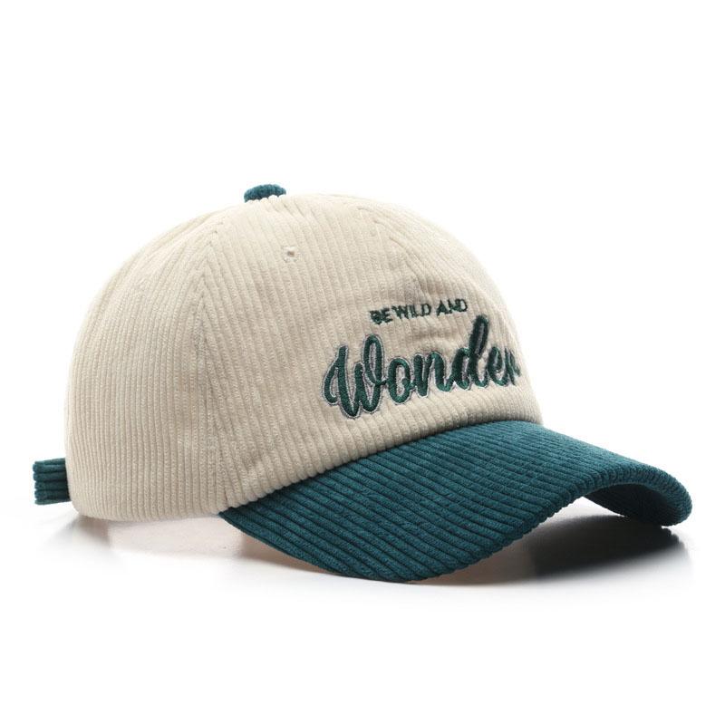 

Corduroy Colorblock Embroidery Baseball Cap for Women Men Retro Autumn Winter Baseball Cap Cotton Snapback Men s Cap Sun Hat зелёный