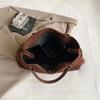 Designer Suede Tote Bag,Vintage Large Capacity Belt Buckle Women Top Handle Handbag,Retro Coffee Color Underarm Shoulder Bag