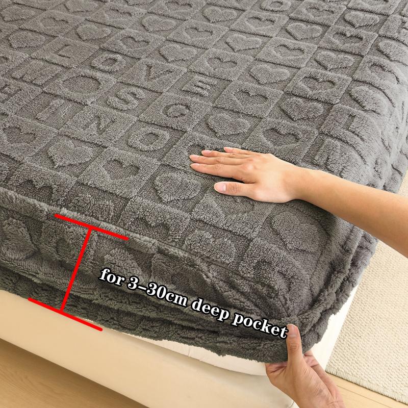 3pcs Set Velvet Bed Sheet Set (1PC Fitted Sheet and 2PCS Pillowcase) Winter Warm Mattress Cover Bed Cover 90/140/160/180/200x200