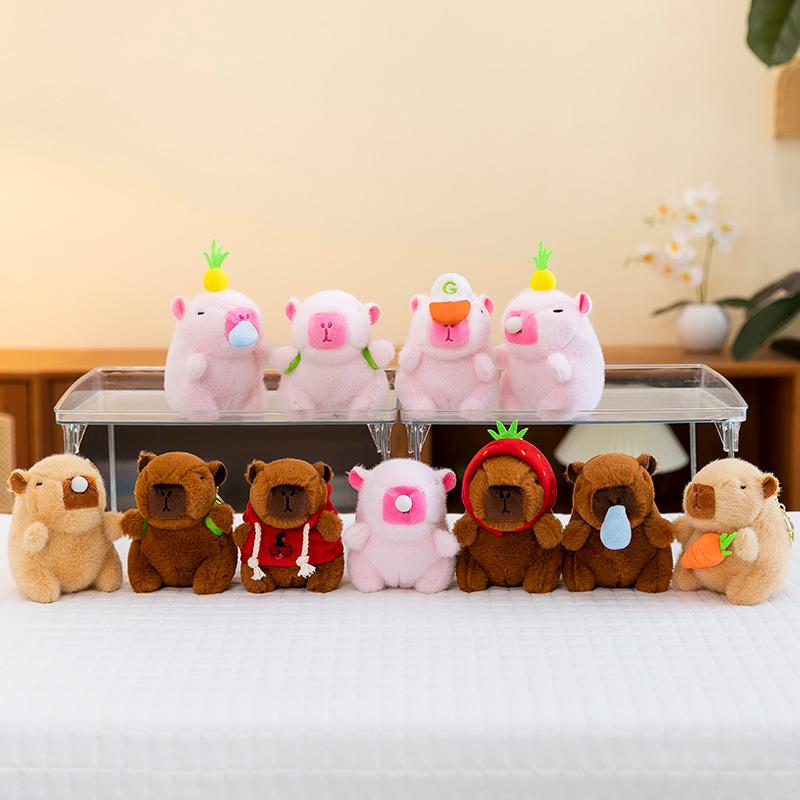 Pink Capybara Plush Keychain: Cute & Creative Charm Pendant for Backpacks