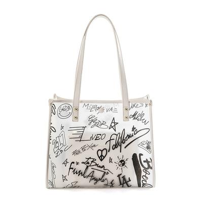 Light Luxury Handbag New Niche Design Graffiti Translucent Jelly Bag Handbag Graffiti Length 33cm Wide 12cm High 28cm