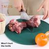 Tabla de cortar redonda con ranura para molinillo, doble cara, de pie, de grado alimenticio, antideslizante, fácil de limpiar, verduras, frutas, carne, tabla para cortar cocina