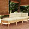 Day and Night - Day and Night Garden Furniture 3 Pieces Cushions Solid Cream Pine Wood